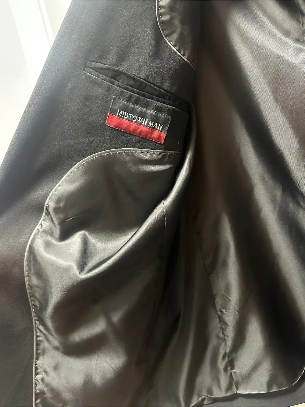 2 Men’s Black Suit Jackets 40L & 38R Repair Lot Midtown Man Marc Tulio Stretch